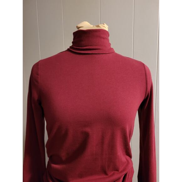 GAP - Women's Burgundy Red Cotton Turtleneck - Picture 3 of 10